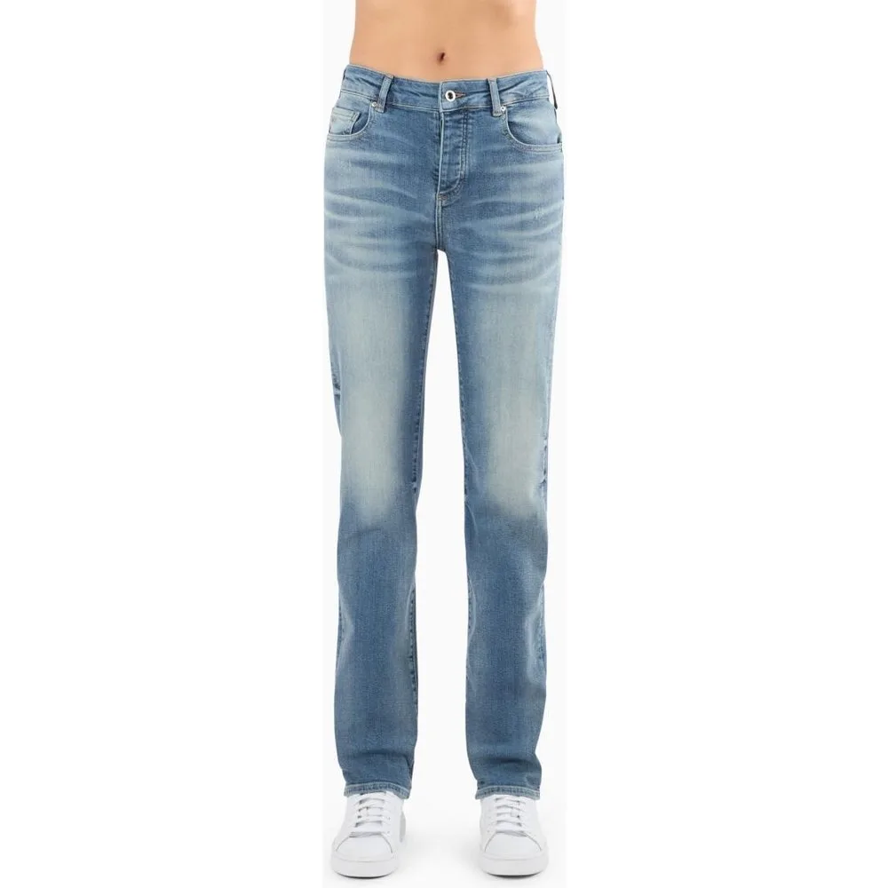 Vaquero Regular J08 tiro alto y slim en denim elástico - Armani Exchange - FashionsVida