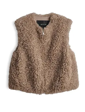 Gilet in Felloptik WIKARA camel 42 Damen - Opus - FashionsVida