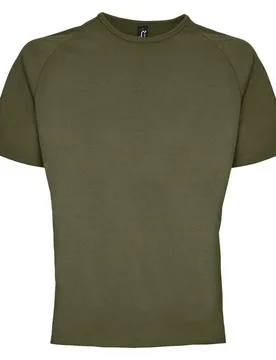 Mens Sporty Short Sleeve Performance T-Shirt (Army) - Green - Size Medium - SOLS - FashionsVida