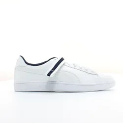 Smash V2 White Leather Mens Lace Up Trainers 366912 02 - Size Uk 3.5