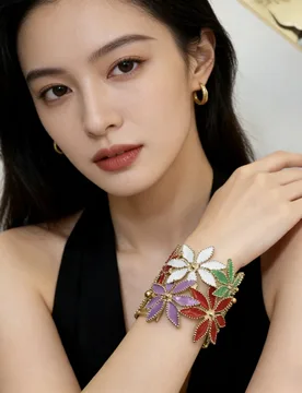 Heavy Exaggerated Hollow Metal Flower Open Bangle Luxury Niche Advanced Delicate Wide Version Bracelet Fashion Jewelry Gift - Aliexpress - FashionsVida