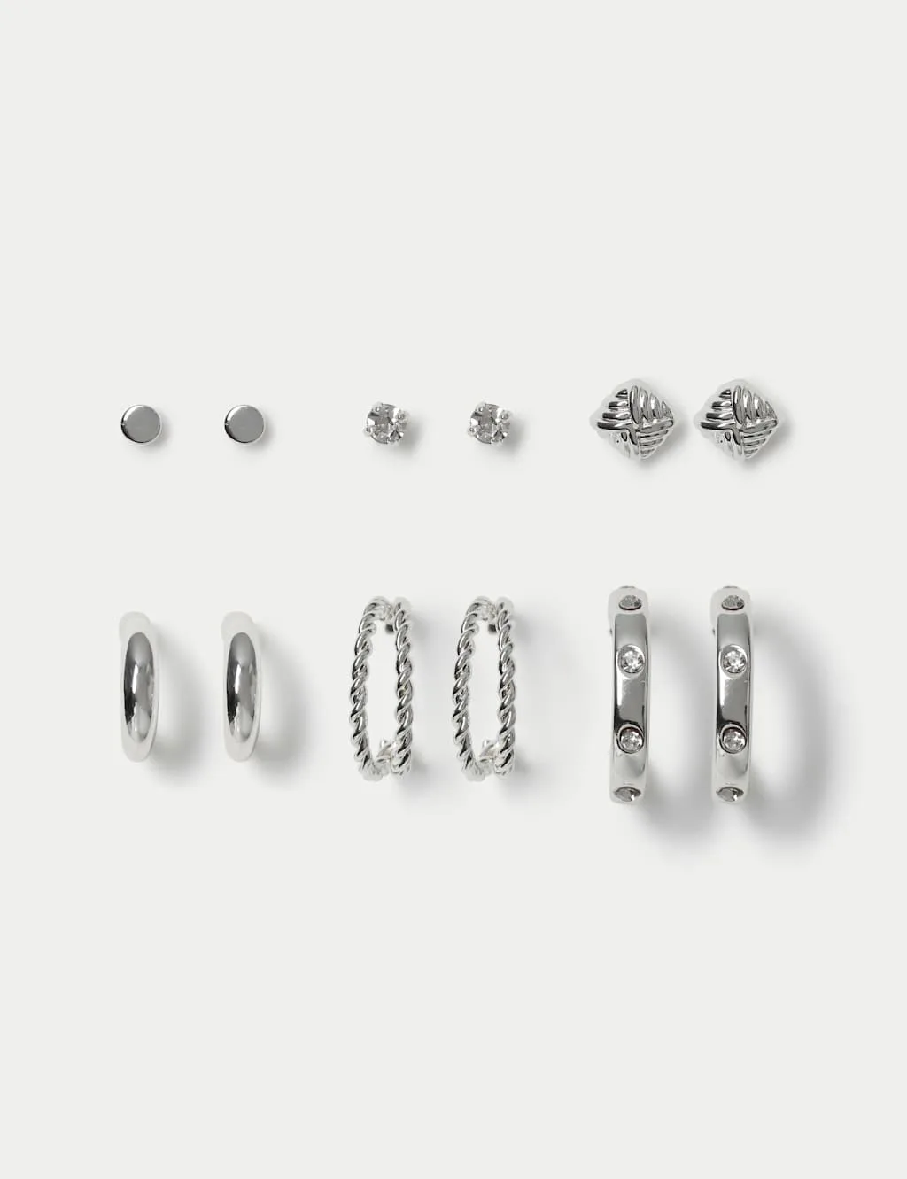 Pack Stone Hoop and Stud Multipack Silver female - M&S - FashionsVida