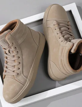 Zapatillas deportivas de caña alta minimalistas con patrón de letras y nudo delantero para mujer, para uso casual y deportivo al aire libre. Zapatil - Shein - FashionsVida