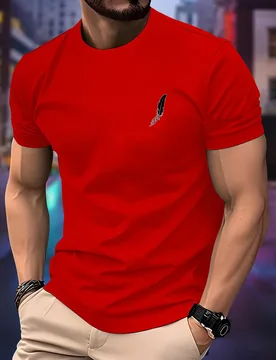 New Round Neck Running T-shirt Men Summer Thin Top Feather print Quick Dry Short Sleeve Breathable Fitness Sports T-shirt Wear - Aliexpress - FashionsVida