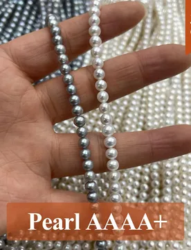 Mm Gloss 100% Natural Freshwater Gray Pearls Bead Round Pearl Loose Spacer Beaded for Making DIY Jewelry Necklace Bracelet - Aliexpress - FashionsVida