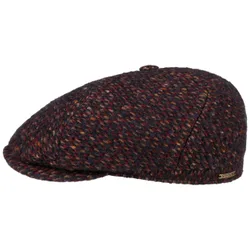 Tuckmill Wool Flat Cap by - navy-red - Size: 61 cm