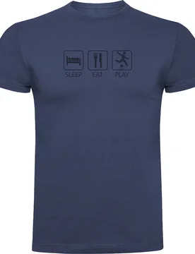 T-shirt à Manches Courtes Sleep Eat And Play Football Denim Blue S - Kruskis - FashionsVida