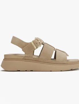Gen-Ff Womens Ankle Strap Sandals Cappuccino - Brown Suede - Size Uk 7 - Fitflop - FashionsVida