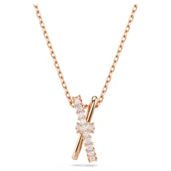 Pendente Hyperbola, Taglio misto, Twist, Bianco, Finitura oro rosa 18K OS