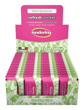 Lingettes De Poche à La Chlorhexidine 15u Pour Animaux De Compagnie Pink One Size - Inodorina - FashionsVida