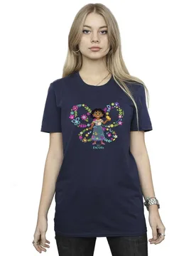 Women's Encanto Mirabel Butterfly Cotton Boyfriend T-Shirt in Navy Size: Medium - Navy - Size: M - Disney - FashionsVida
