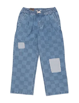 Jeans Donna W Mended Check Denim Range Loose Crop Pant Denim Stone - Vans - FashionsVida