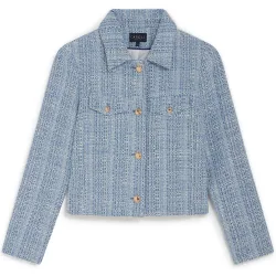 Chaqueta de mujer en tweed con cierre de botones