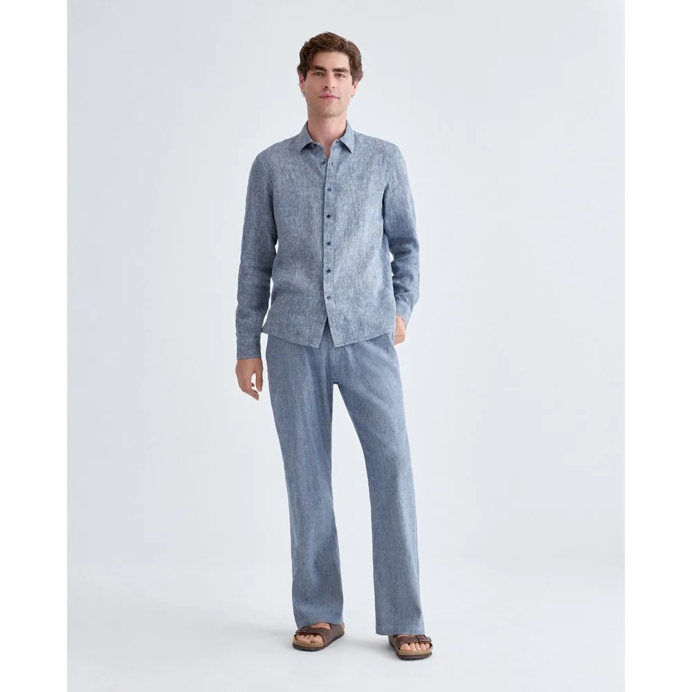 Pantalón de hombre de lino con elástico y cordón en cintura - Michael Kors - FashionsVida