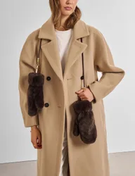 Faux Fur Mittens Chocolate female