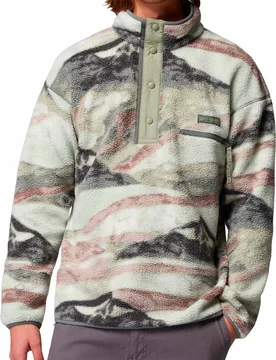 Polaire imprimée demi-pressionnée - Helvetia II Printed Half Snap Fleece Sedona Sage Summits - Taille M - Vert - Columbia - FashionsVida
