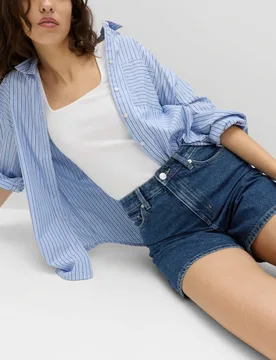 Pure Cotton Denim Classic Shorts Medium Indigo female - M&S - FashionsVida