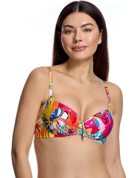 Top de bikini de mujer con copas preformadas y detalle de lazo central - Ory - FashionsVida