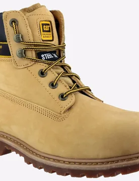 Holton S3 Boot Leather Mens - Tan - Size Uk 10 - Caterpillar Safety - FashionsVida