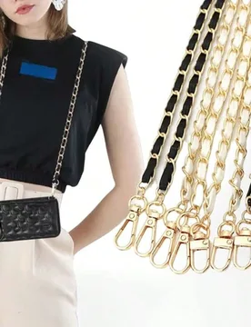 Paquetes de Correa de Reemplazo de 47 Pulgadas de Cuero PU con Cadena de Metal Incrustada para Bolso Bandolera, Accesorio de Correa de Bolso Paquete m - Shein - FashionsVida