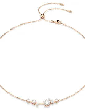 Collana Constella, Crystal Pearl, tagli Round, Bianca, Finitura oro rosa 18K OS - Swarovski - FashionsVida