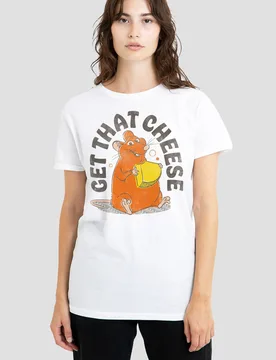 Women's Ratatouille Get That Cheese T-Shirt, White Size: 2XL - White - Size: 2XL - Disney - FashionsVida