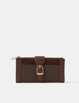 Faux Leather Purse Chocolate female - Accessorize - FashionsVida
