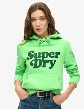 Superdry Damen Cooper Hoodie mit Farblich Abgestimmtem Logo Grün - Größe: 34 - 79.99 - FashionsVida