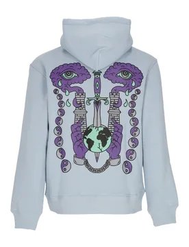 Felpa Cappuccio Uomo Art Of Seeing Hoodie Dusty Blue - Doomsday - FashionsVida