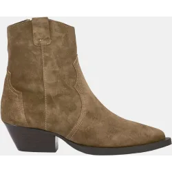 Botines para mujer cowboy de piel con tacón de 4 cm