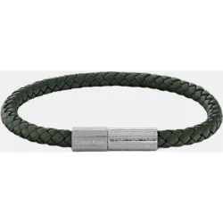 Pulsera de hombre Industrial Facets de piel verde