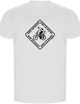 Maglietta A Maniche Corte Baby On Board Eco White - Kruskis - FashionsVida
