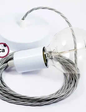 Cables Suspension Luminaire Tm02 1 M Silver / White One Size - Creative - FashionsVida