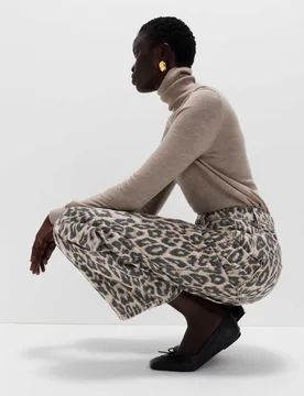 Mid Rise Animal Barrel Jeans Brown Mix female - M&S - FashionsVida