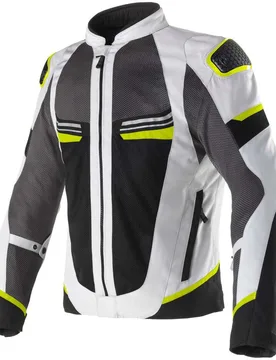 Giacca Moto Traforata AIRJET 6 Grigio Nero Giallo taglia 2XL - Clover - FashionsVida