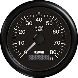 Rpm Tachometer Black 100 mm unisex