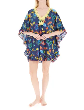 Copricostume caftano ampio BLU SCURO U - I CAFTANI DI ROBY ZU - FashionsVida