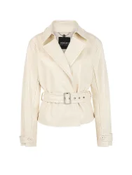 Chaqueta efecto piel crema 40
