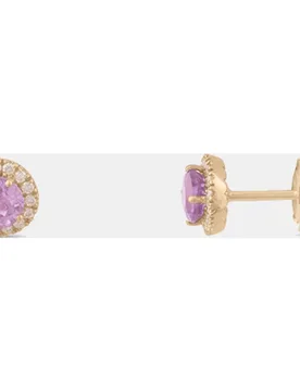 Pendientes de oro, diamantes y amatista - El Corte Inglés - FashionsVida