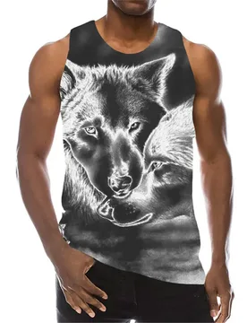 New 3D Printing Wolf Tank Top Fashion Men Women Tracksuits Crewneck Hip Hop Vest Size S-7XL Mesh Top Casual Gym Shirt - Aliexpress - FashionsVida