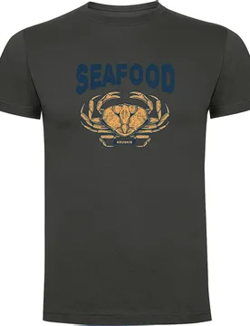 Seafood Crab Short Sleeve T-shirt Dark Grey M Men - Kruskis - FashionsVida