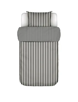 Marc O' Polo Satin Bettwäsche CLASSIC STRIPE 70x90cm/140x200cm Anthracite grau baby - Marc O'Polo - FashionsVida