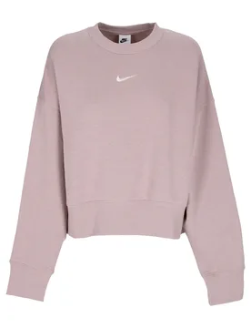 Felpa Girocollo Corta Donna W Sportswear Phoenix Fleece Over-oversized Crewneck Diffused Taupe/sail - Nike - FashionsVida