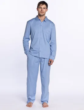 Pijama largo de hombre azul - Punto Blanco - FashionsVida