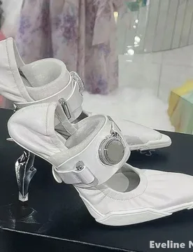 Strange Style Transparent Heel Pumps Women Pointed Toe Leather Metal Belt Buckle Slip On Mules Shoes New Fashion Punk Sandals - Aliexpress - FashionsVida