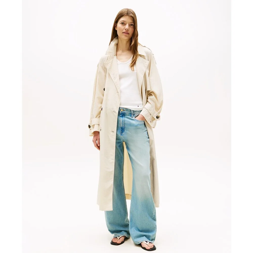 Gabardina larga de mujer con cinturón - Tommy Hilfiger - FashionsVida