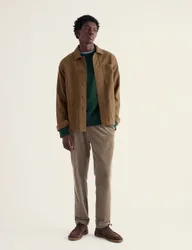 Pure Cotton Twill Utility Jacket Brown male