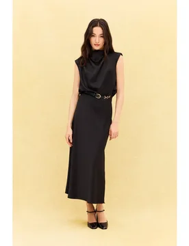 Falda midi de mujer versátil de acabado vaporoso - Bimani - FashionsVida