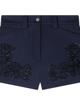 Pantalón corto de mujer 100% algodón bordado de corte recto - sandro - FashionsVida