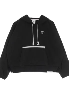 Felpa Leggera Cappuccio Donna W Dri Fit Standard Issue Po Hoodie Black/pale Ivory - Nike - FashionsVida